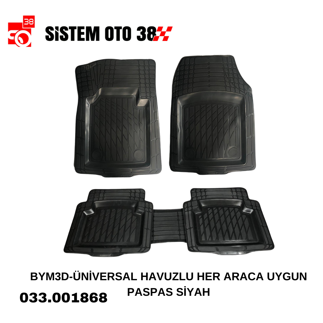 BYM3D-ÜNİVERSAL HAVUZLU HER ARACA UYGUN PASPAS SİY | | 3D PASPASLAR