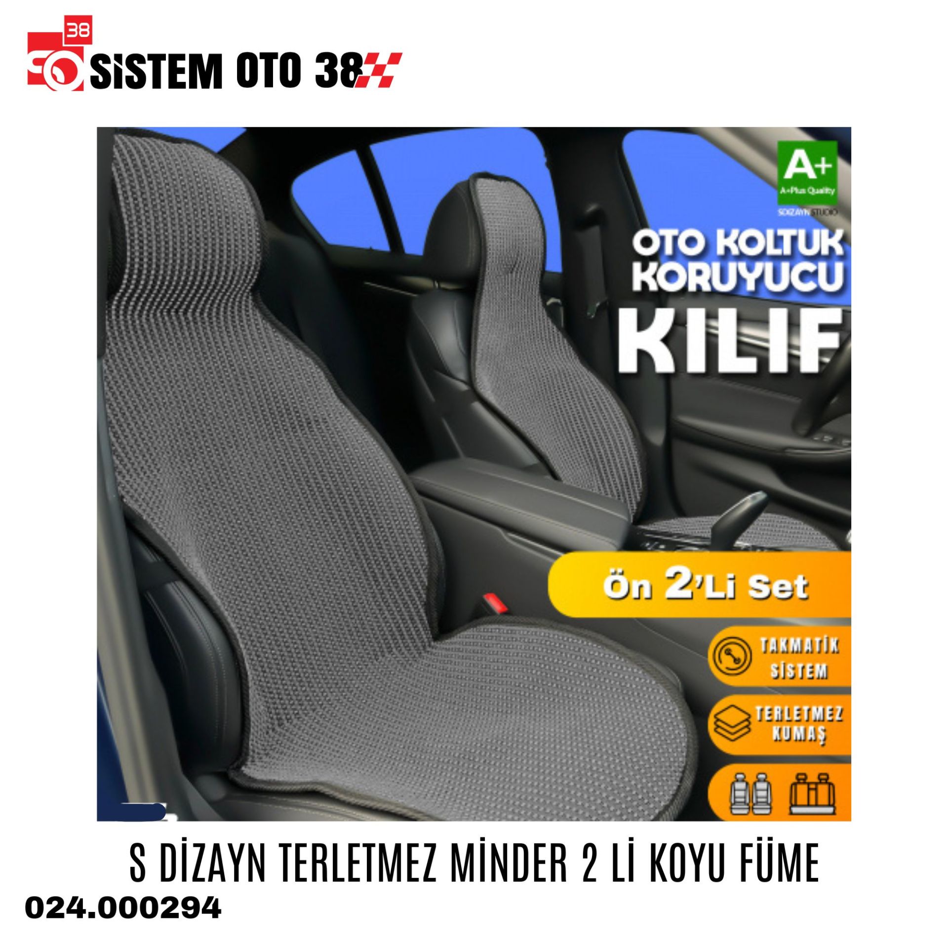 S DİZAYN TERLETMEZ MİNDER 2 Lİ KOYU FÜME | | KOLTUK KILIF VE MİNDER