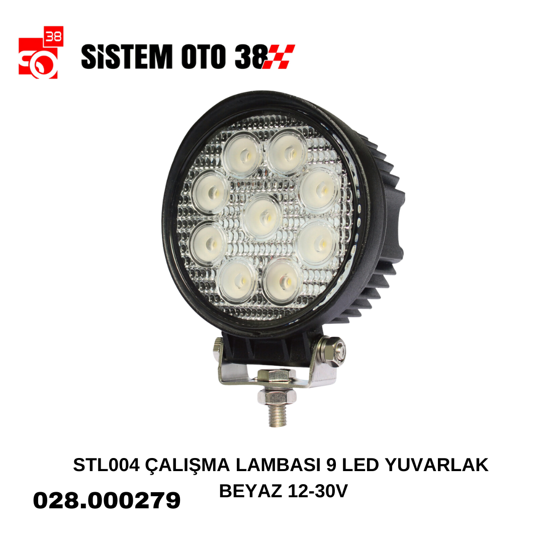 STL004 ÇALIŞMA LAMBASI 9 LED YUVARLAK BEYAZ 12-30V | | LED AYDINLATMA GRUBU