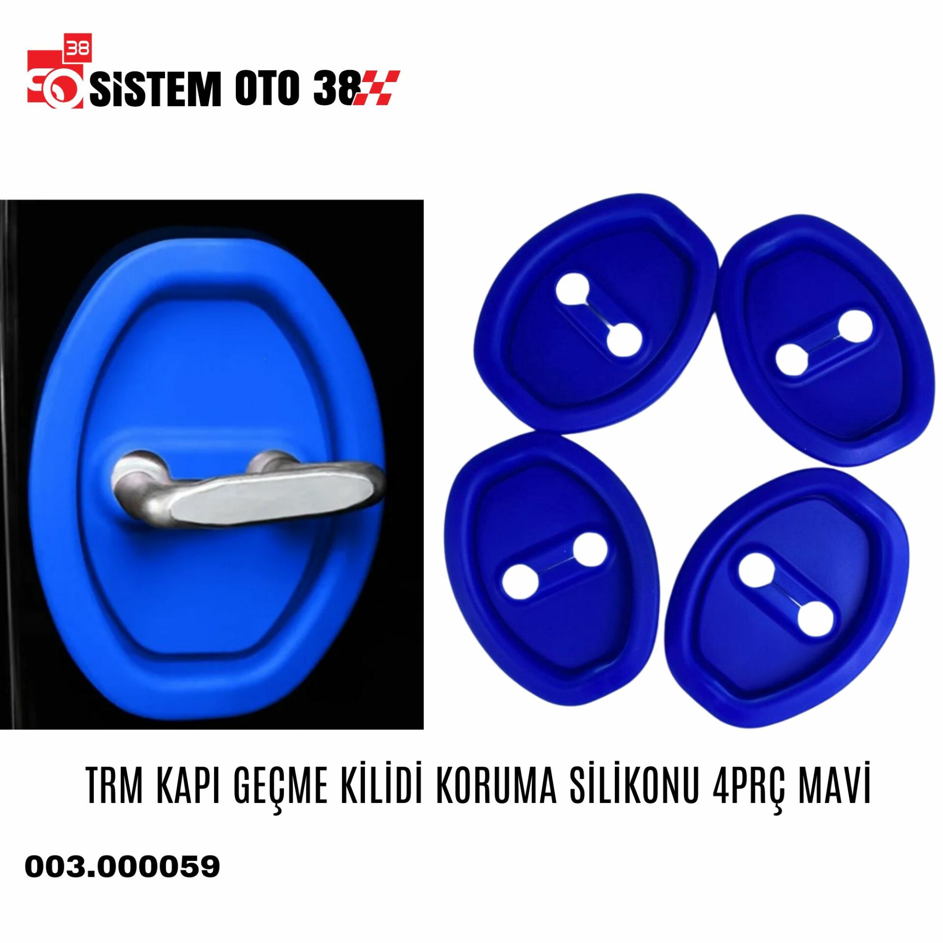 TRM KAPI GEÇME KİLİDİ KORUMA SİLİKONU 4PRÇ MAVİ | | ARAÇ DIŞI AKSESUARLAR