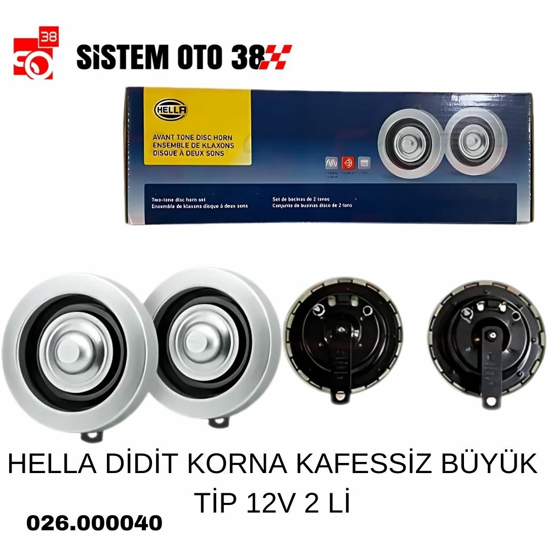 HELLA DİDİT KORNA KAFESSİZ BÜYÜK TİP 12V 2 Lİ | | KORNALAR