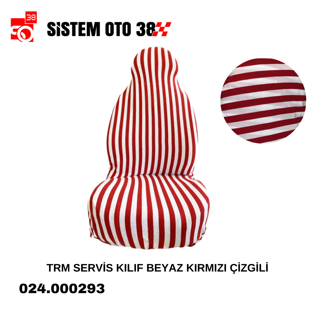 TRM SERVİS KILIF BEYAZ KIRMIZI ÇİZGİLİ | | KOLTUK KILIF VE MİNDER