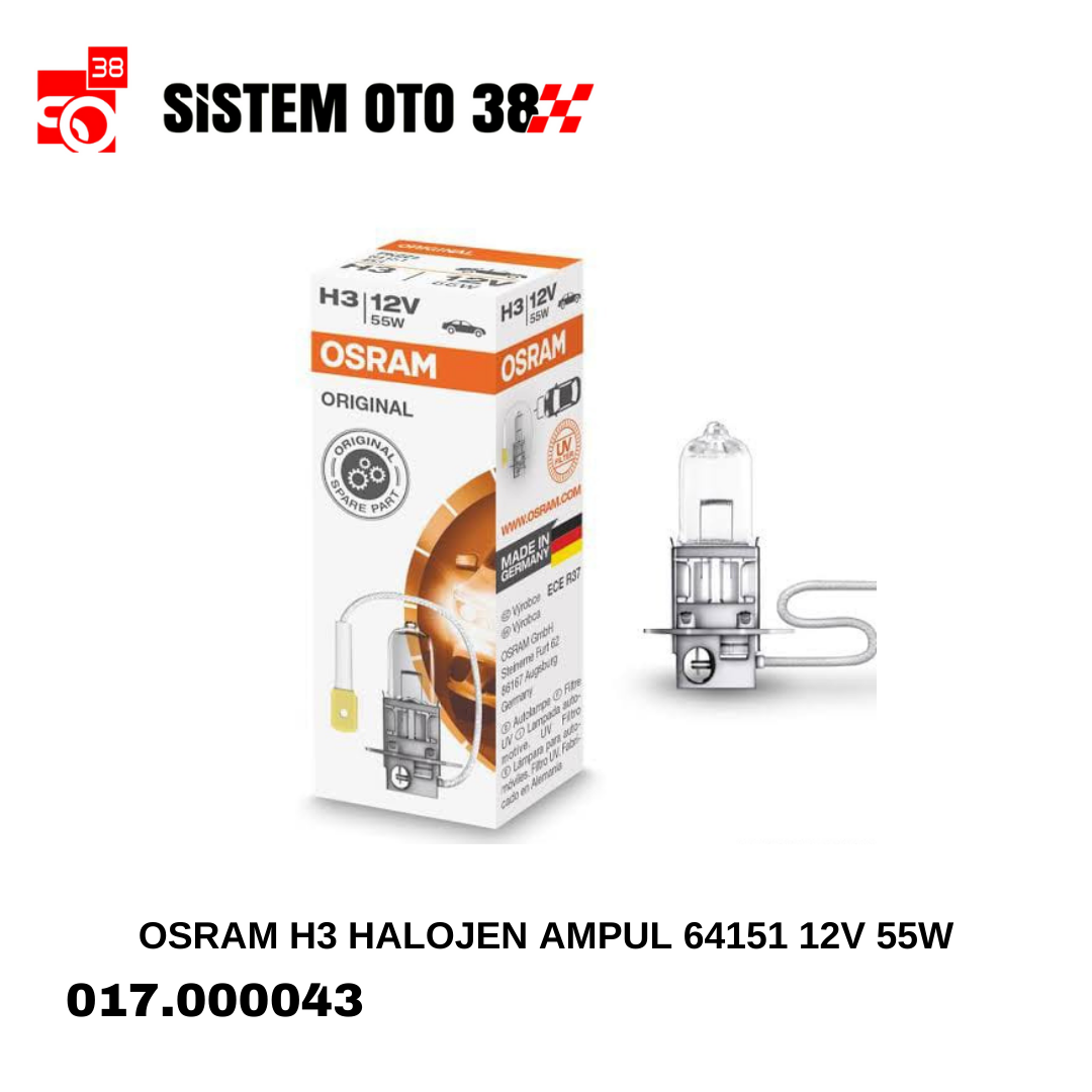 OSRAM H3 HALOJEN AMPUL 64151 12V 55W | | HALOJEN AMPUL GRUBU