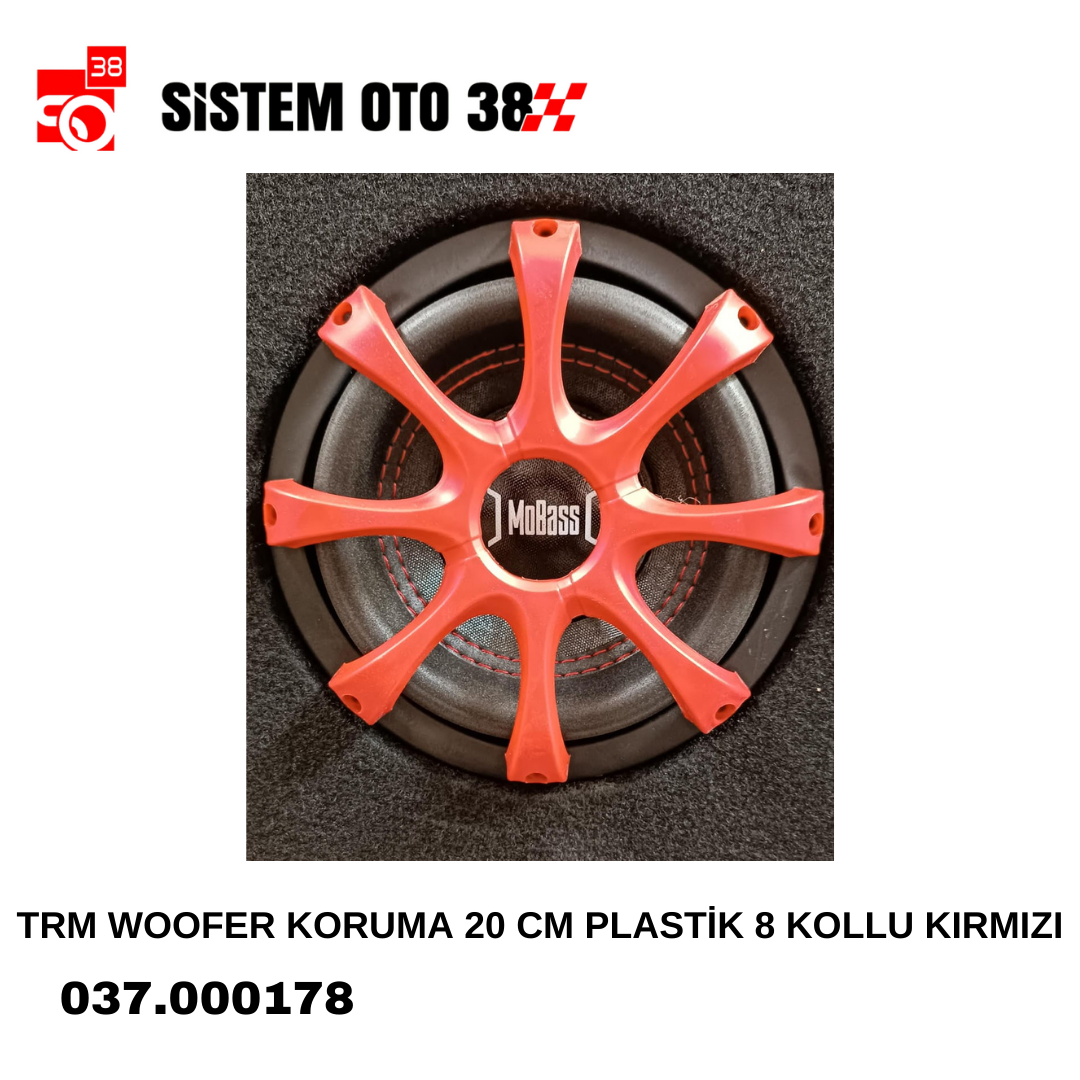 TRM WOOFER KORUMA 20 CM PLASTİK 8 KOLLU KIRMIZI | | SES MONTAJ EKİPMANLARI