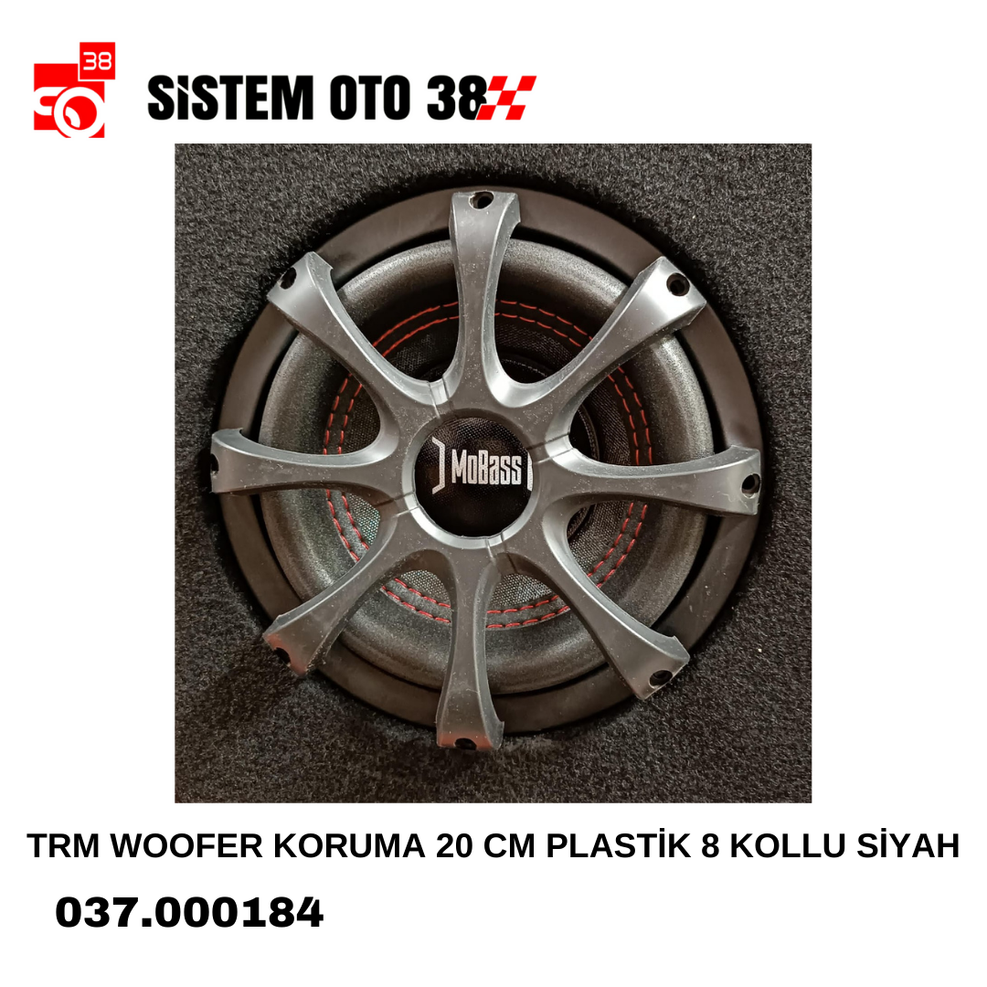 TRM WOOFER KORUMA 20 CM PLASTİK 8 KOLLU SİYAH | | SES MONTAJ EKİPMANLARI