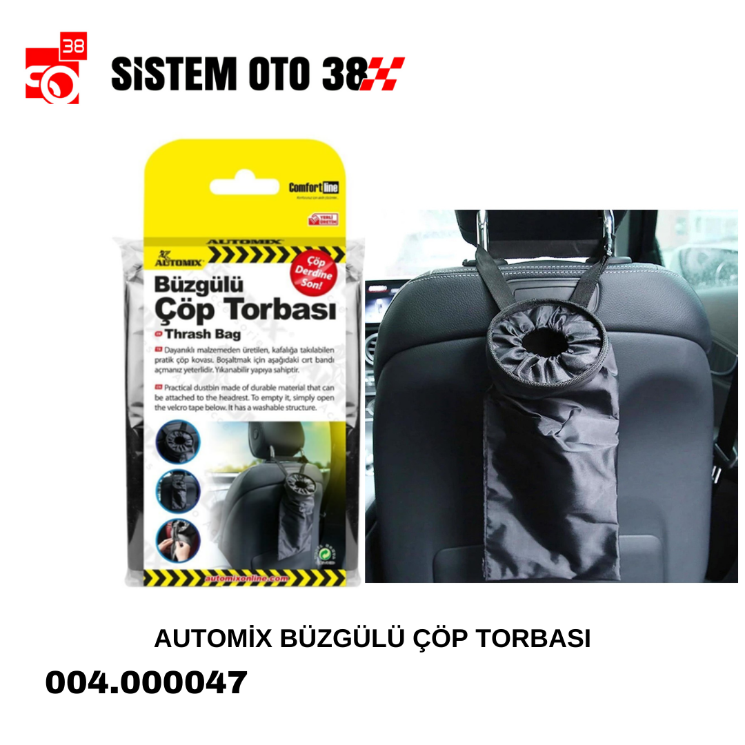 AUTOMİX BÜZGÜLÜ ÇÖP TORBASI | | ARAÇ İÇİ AKSESUARLAR