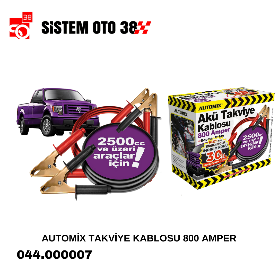 AUTOMİX TAKVİYE KABLOSU 800 AMPER | | TAKVİYE KABLOLARI