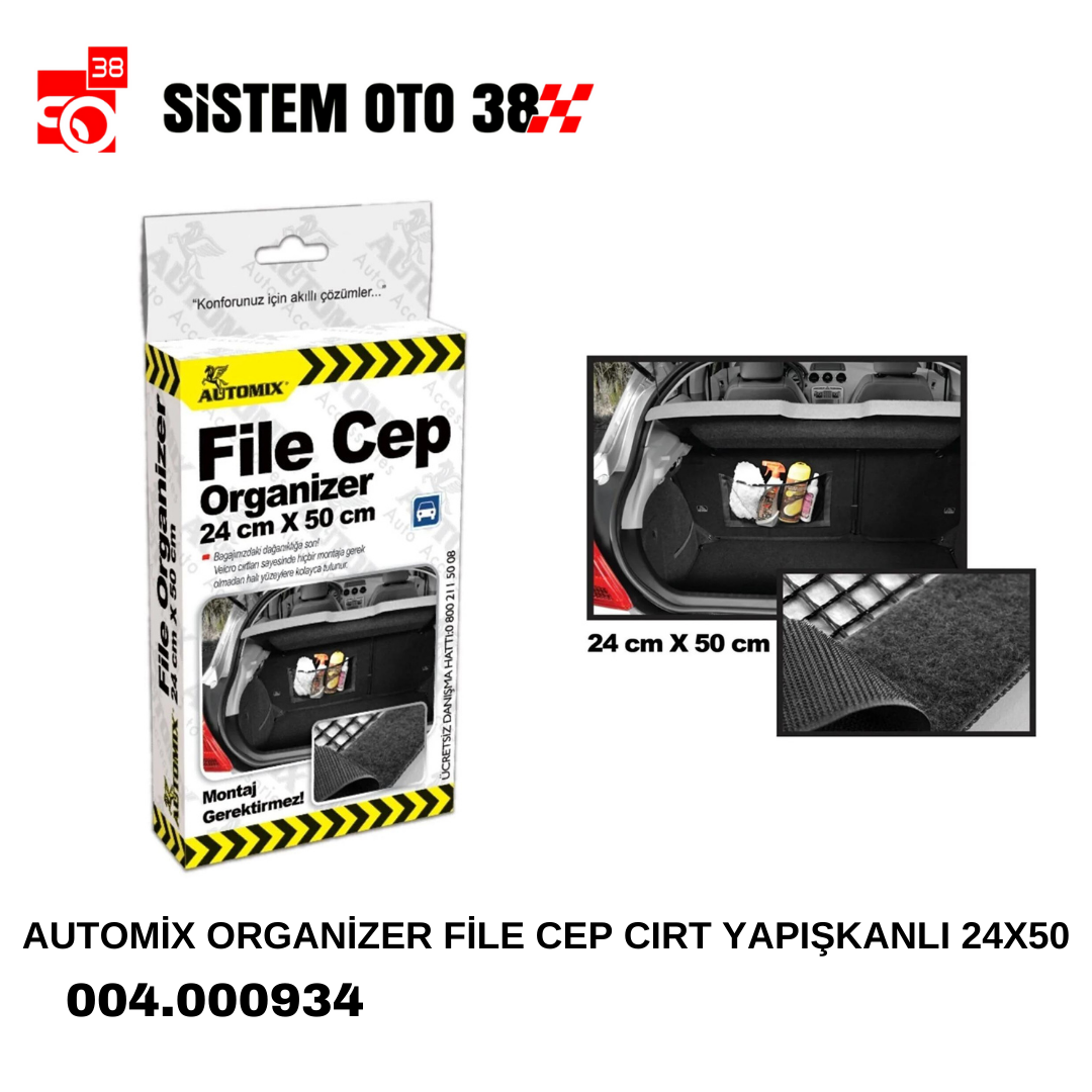 AUTOMİX ORGANİZER FİLE CEP CIRT YAPIŞKANLI 24X50 | | ARAÇ İÇİ AKSESUARLAR