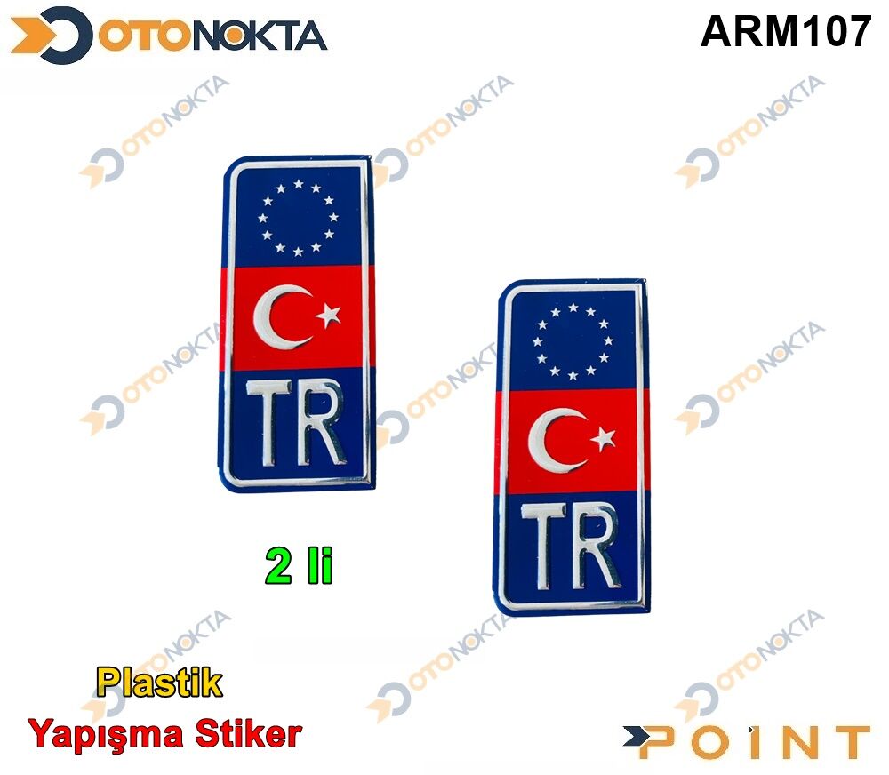 ARMA STICKER PLAKA TR KIRMIZI MAVI