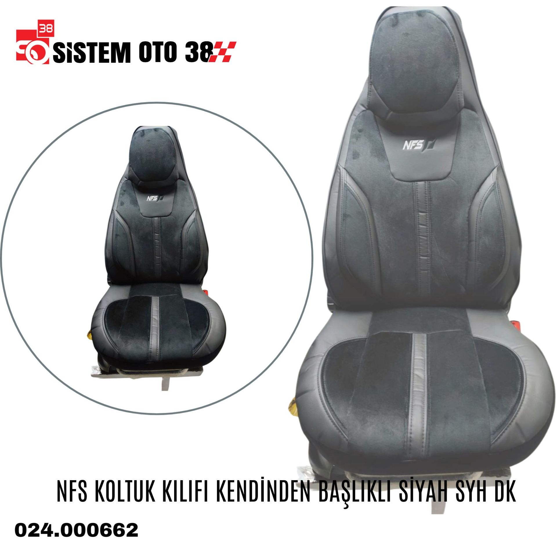 NFS KOLTUK KILIFI KENDİNDEN BAŞLIKLI SİYAH SYH DK | | KOLTUK KILIF VE MİNDER