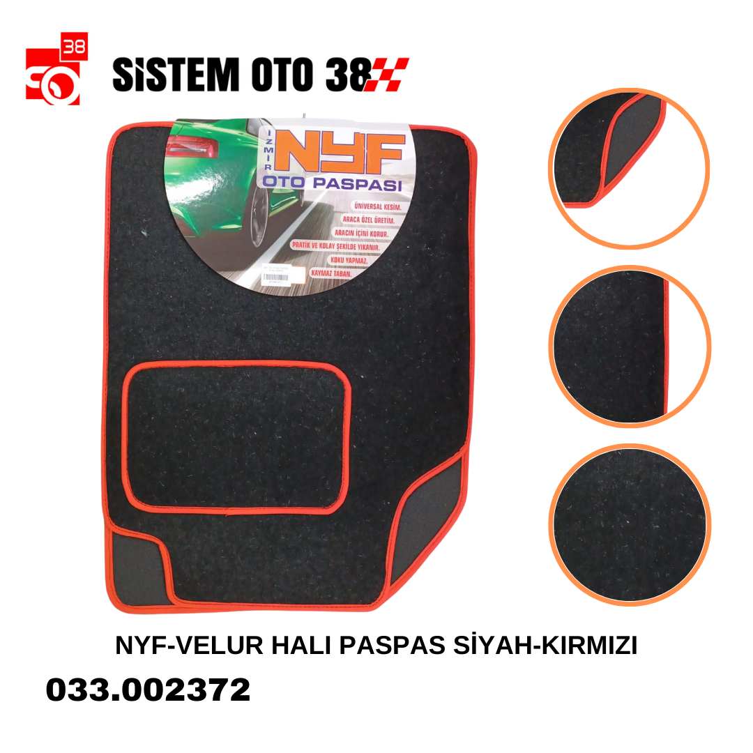 NYF-VELUR HALI PASPAS SİYAH-KIRMIZI | | HALI PASPASLAR