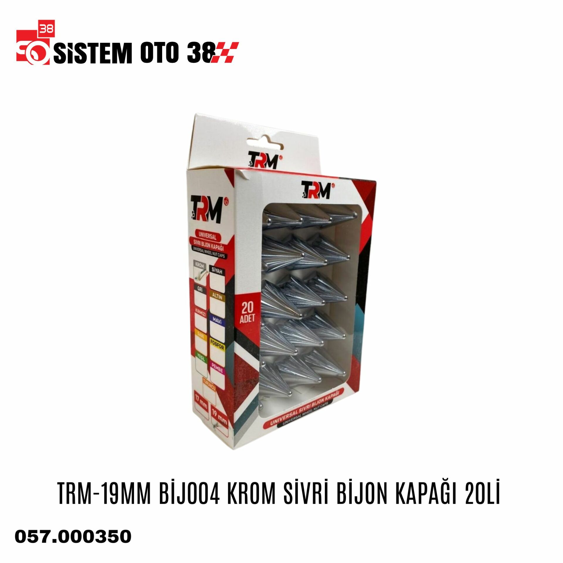TRM-19MM BİJ004 KROM SİVRİ BİJON KAPAĞI 20Lİ | | MUHTELİF ÜRÜNLER