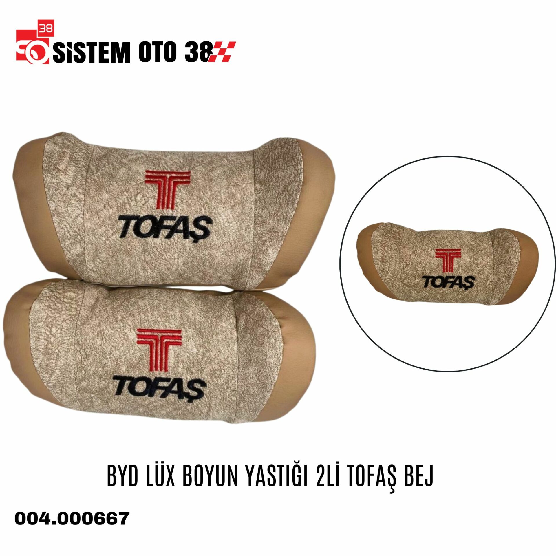 BYD LÜX BOYUN YASTIĞI 2Lİ TOFAŞ BEJ | | BOYUN YASTIKLARI