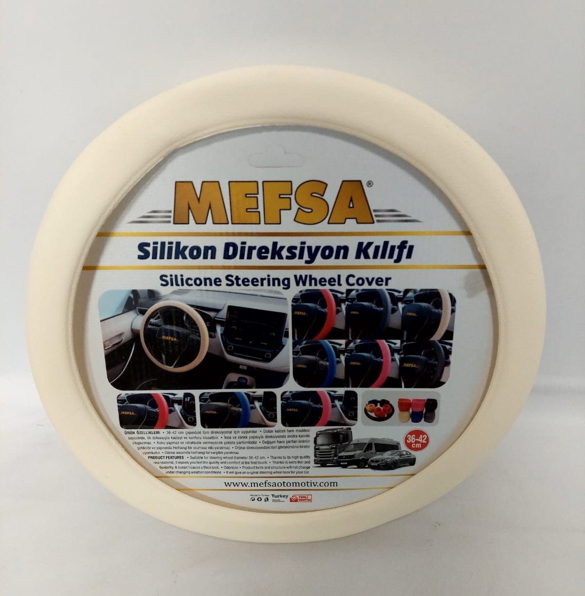 MEFSA SİLİKON DİREKSİYON KILIFI 36-42 CM KEMİK | | DİREKSİYON KILIFLARI