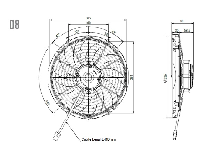 12'' KOMPLE YASSI İNCE EMİCİ KALIN MOTOR HELİS FAN 5702112120006 12V