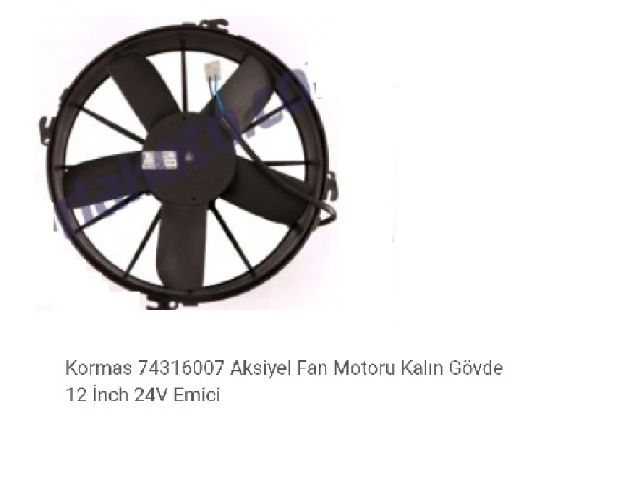 12'' KOMPLE YASSI GENİŞ EMİCİ AKSİYEL FAN( 5 KANAT) 5702312240004 24V