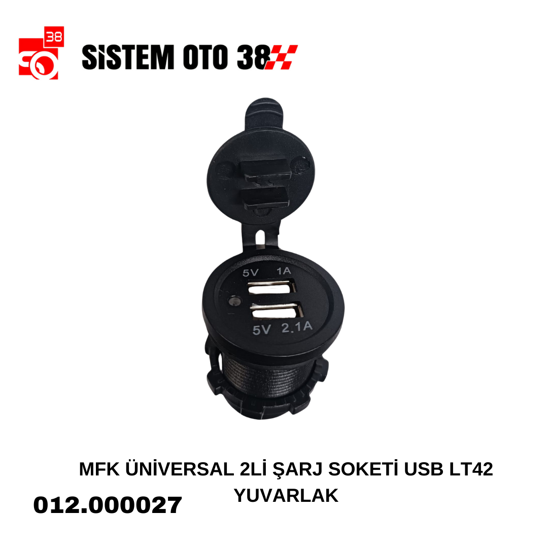 MFK ÜNİVERSAL 2Lİ ŞARJ SOKETİ USB LT42 YUVARLAK | | ÇAKMAKLIKLAR