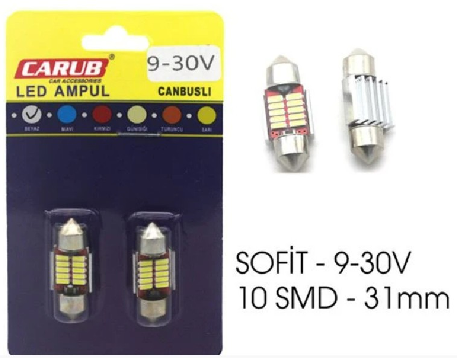 AMPUL LED SOFİT 9-30V 6W 10SMD 31MM CAMBUS BEY