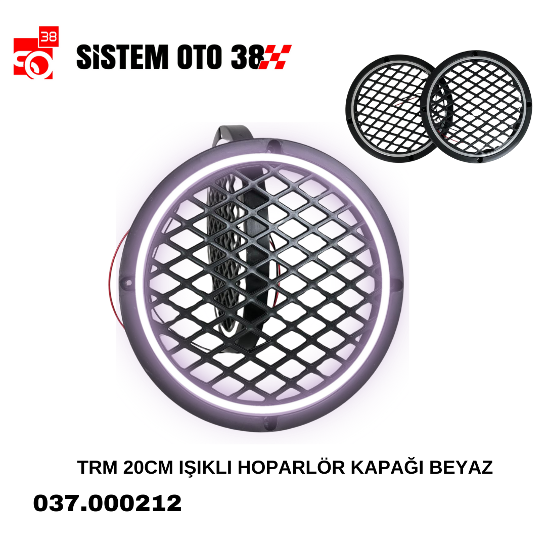 TRM 20CM IŞIKLI HOPARLÖR KAPAĞI BEYAZ | | SES MONTAJ EKİPMANLARI