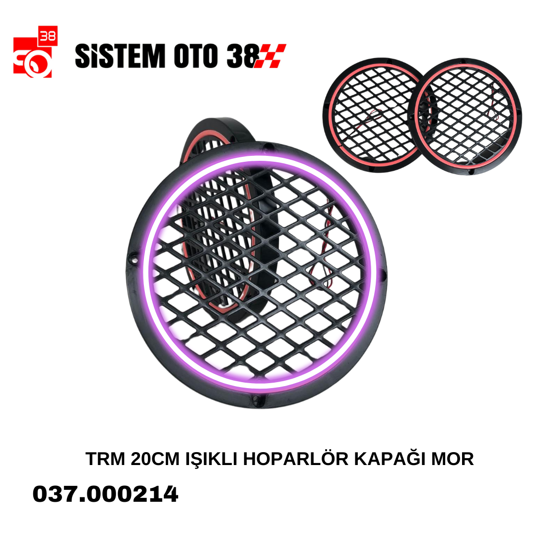 TRM 20CM IŞIKLI HOPARLÖR KAPAĞI MOR | | SES MONTAJ EKİPMANLARI