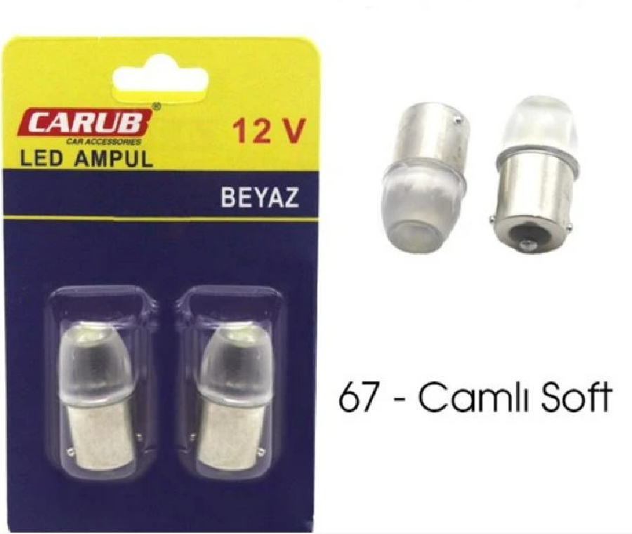 AMPUL LED 12V 67 CAMLI SOFT BEYAZ