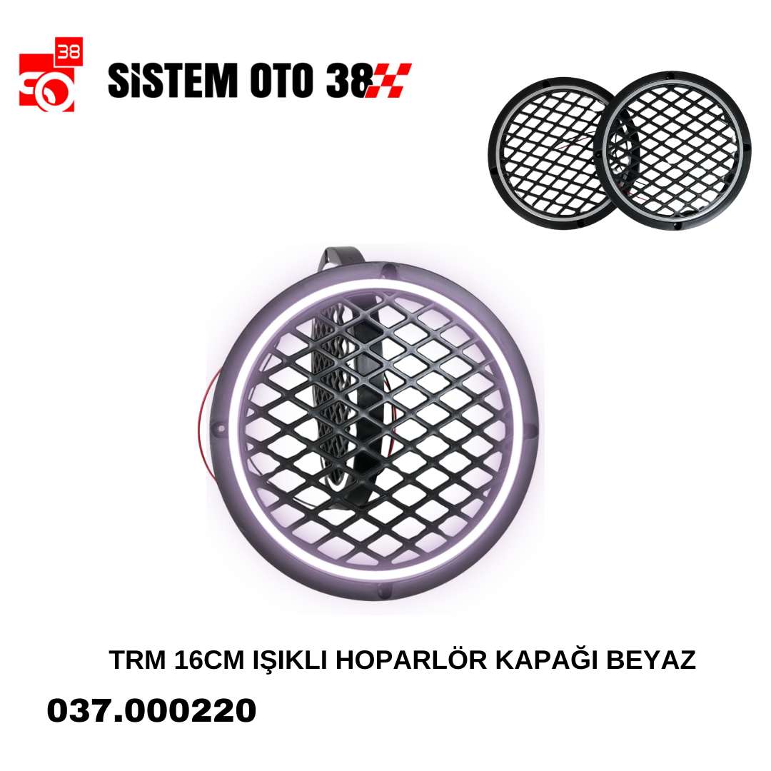 TRM 16CM IŞIKLI HOPARLÖR KAPAĞI BEYAZ | | SES MONTAJ EKİPMANLARI