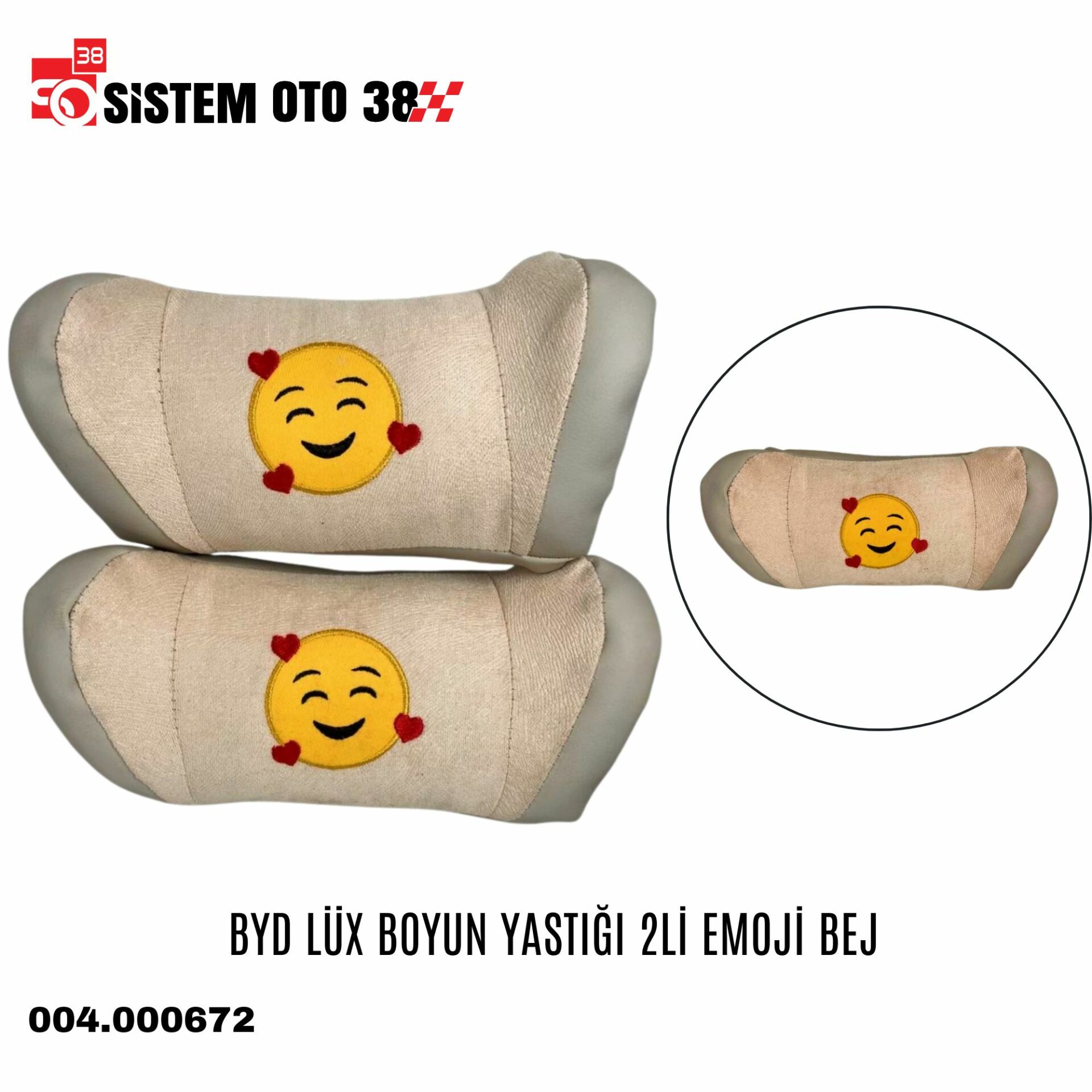 BYD LÜX BOYUN YASTIĞI 2Lİ EMOJİ BEJ | | BOYUN YASTIKLARI