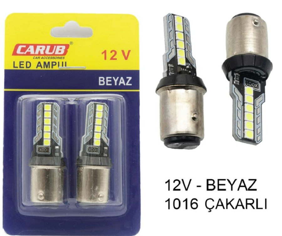 AMPUL LED 12V 1016 BEYAZ ÇAKAR-DÜZ