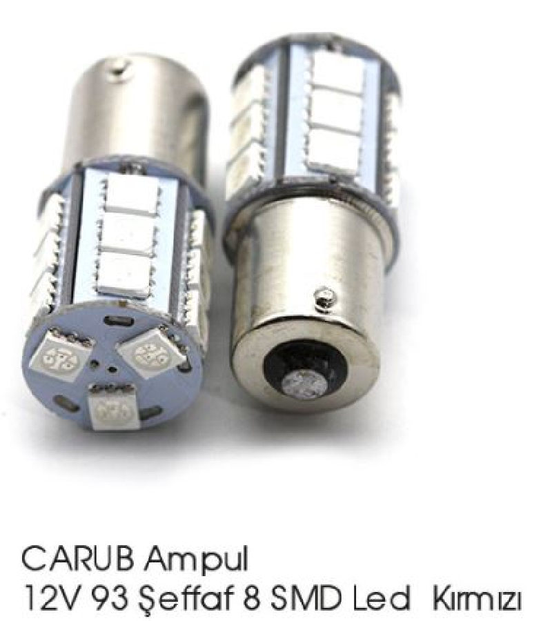 AMPUL > (2AD) LED 93 12V KIRMIZI SMD 18 LEDLİ
