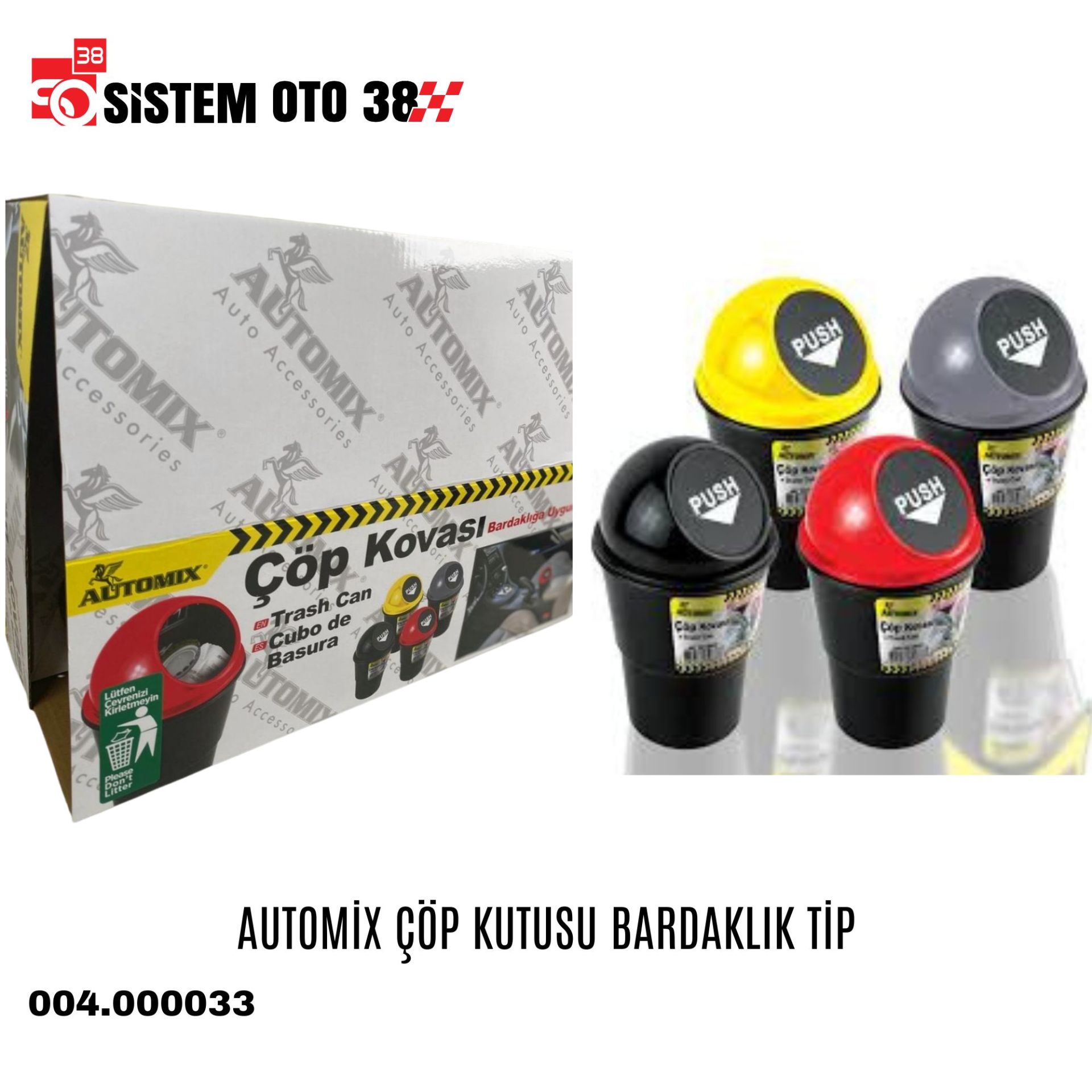 AUTOMİX ÇÖP KUTUSU BARDAKLIK TİP | | ARAÇ İÇİ AKSESUARLAR