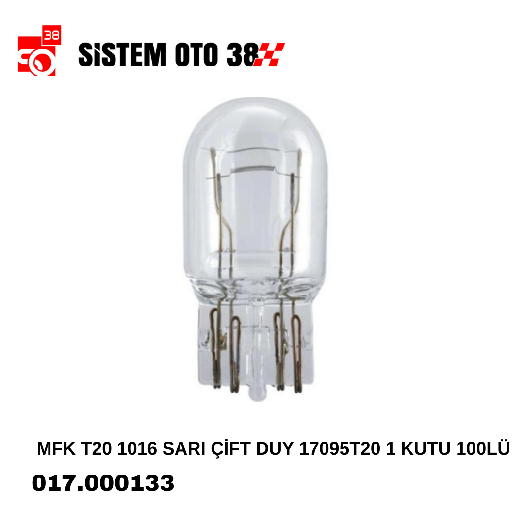 MFK T20 1016 SARI ÇİFT DUY 17095T20 1 KUTU 10 LU | | HALOJEN AMPUL GRUBU