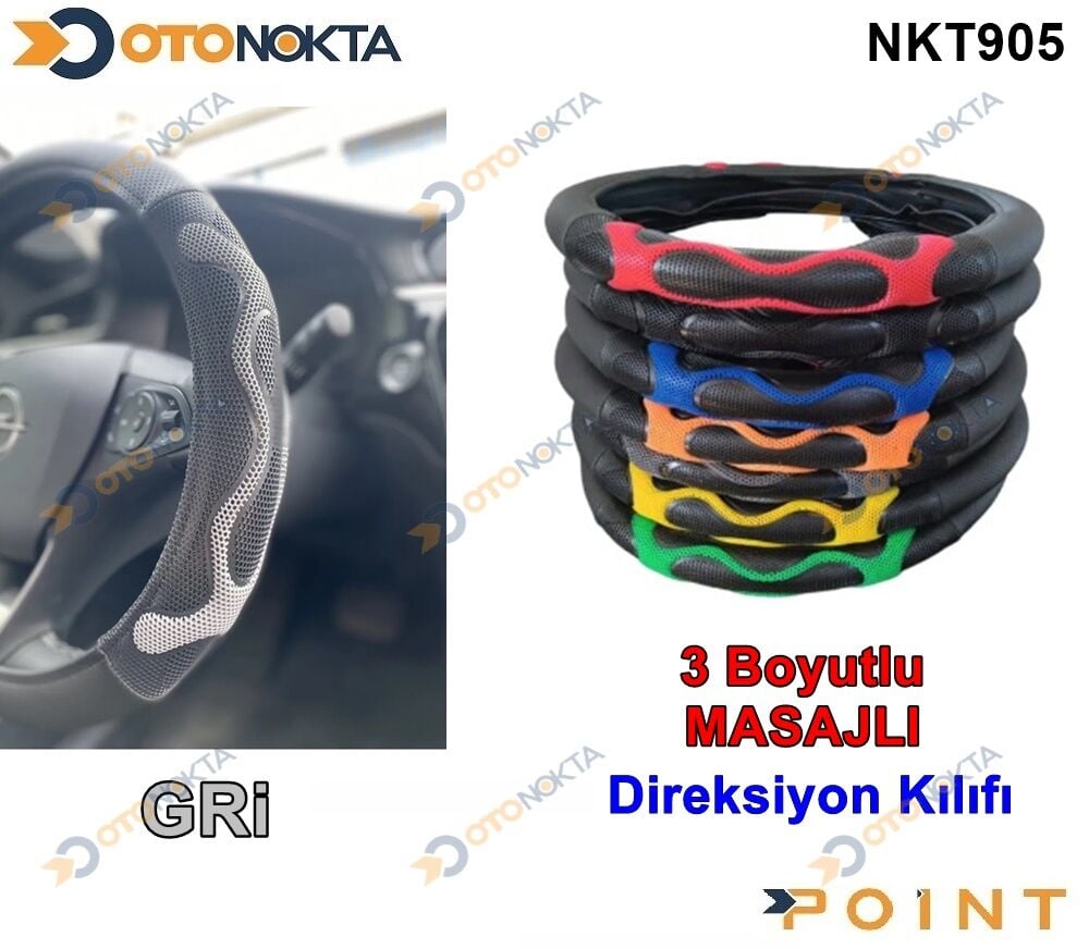 DIREKSIYON KILIFI GECMELI 3 BOYUTLU MASAJLI GRI