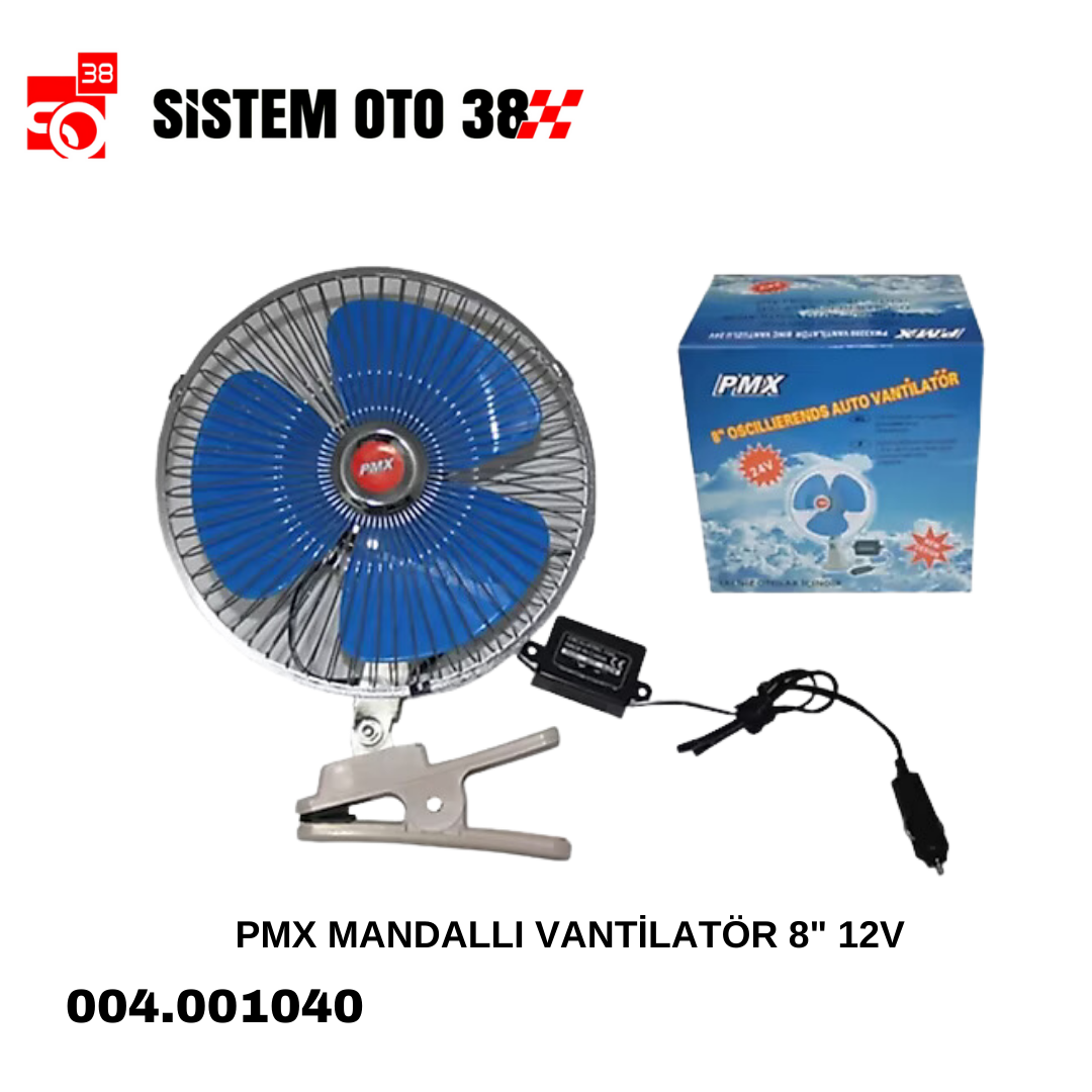 PMX MANDALLI VANTİLATÖR 8'' 12V | | ARAÇ İÇİ AKSESUARLAR