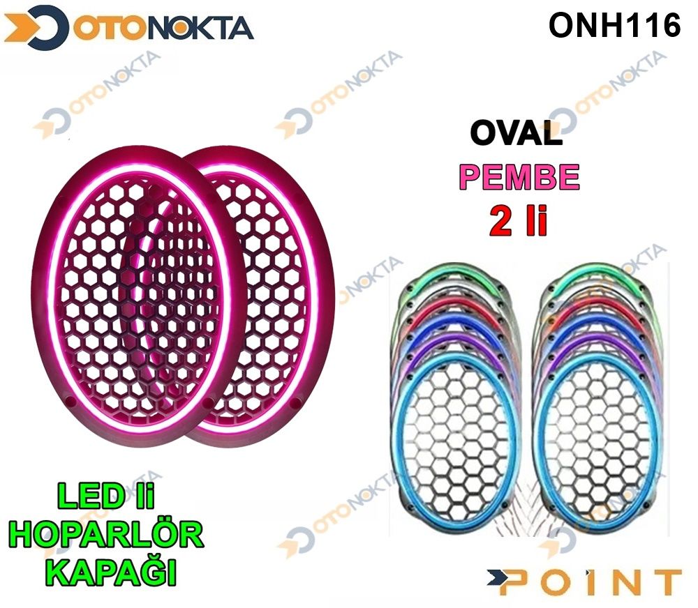 OVAL HOPARLOR KAPAGI ISIKLI PEMBE