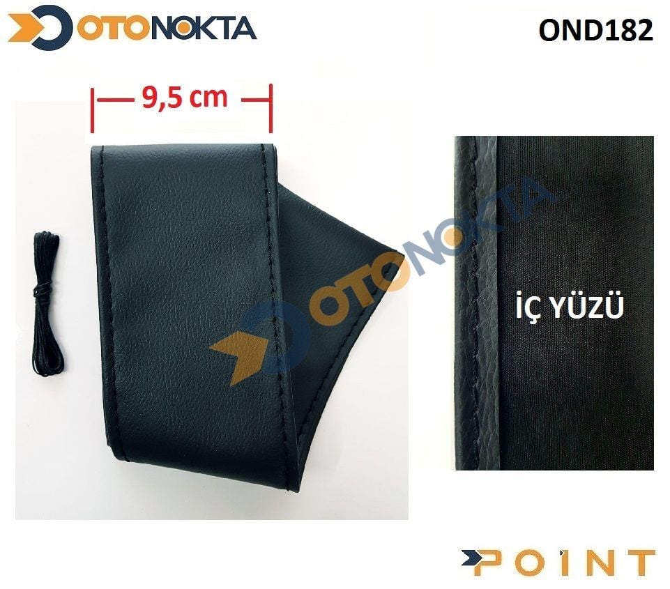 DIREKSIYON KILIFI DIKMELI DUZ SIYAH 9,5CM PNT