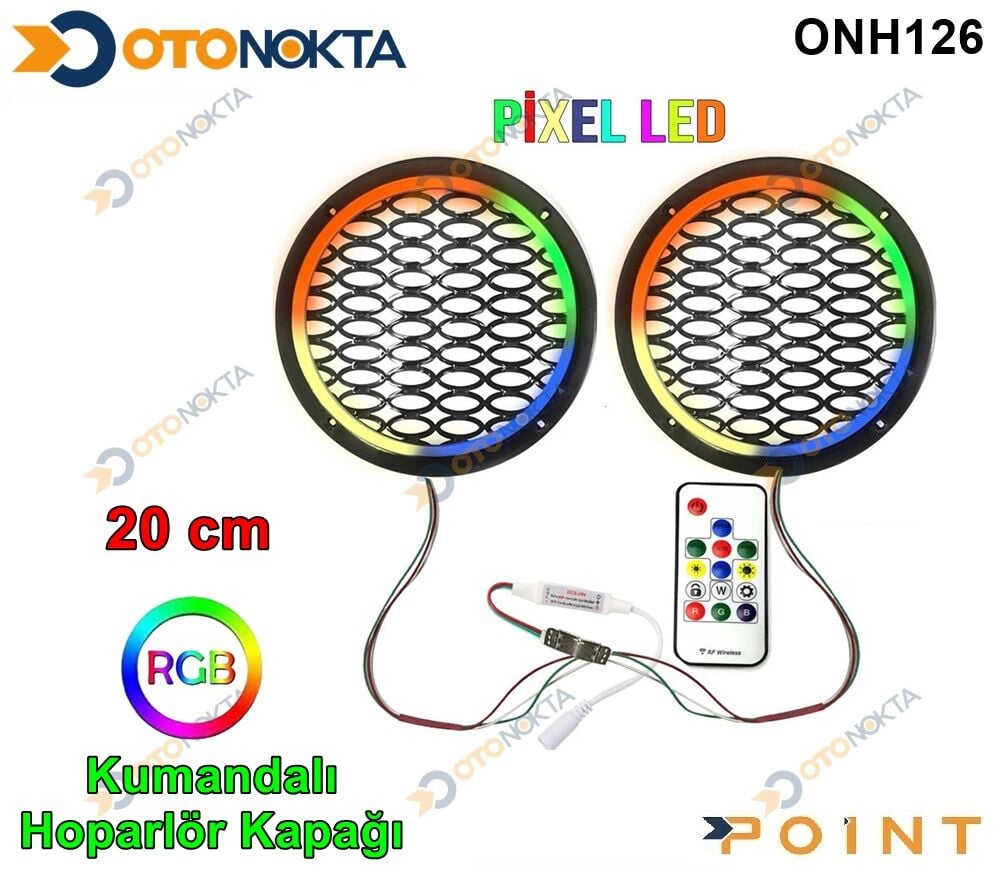 20 CM HOPARLOR KAPAGI PIXEL LED KUMANDALI