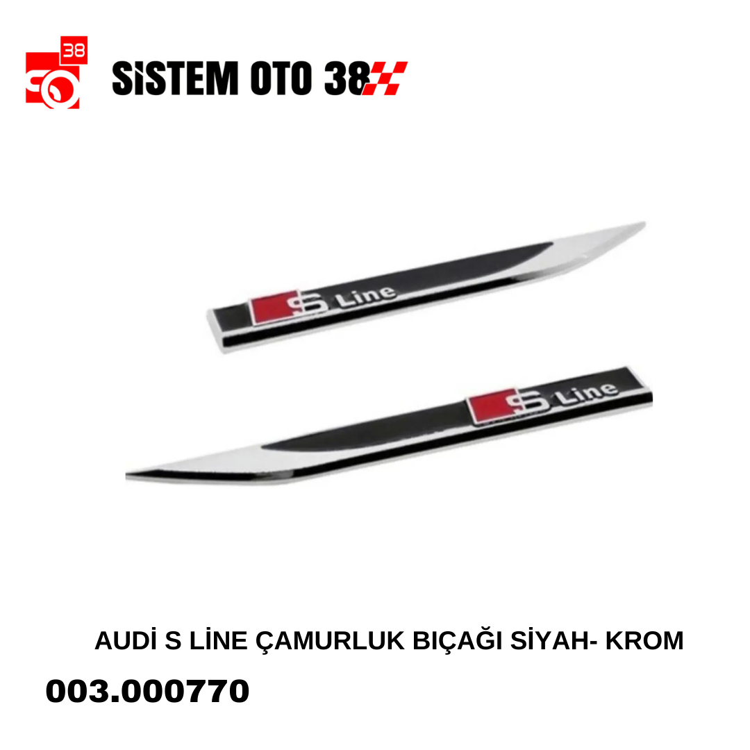 AUDİ S LİNE ÇAMURLUK BIÇAĞI SİYAH- KROM | | ARAÇ DIŞI AKSESUARLAR