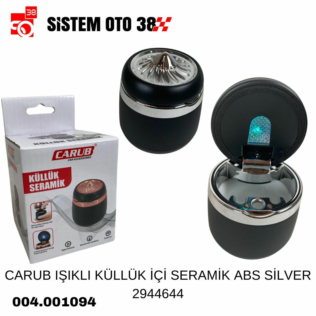 CARUB IŞIKLI KÜLLÜK İÇİ SERAMİK ABS SİLVER 2944644 | | ARAÇ İÇİ AKSESUARLAR