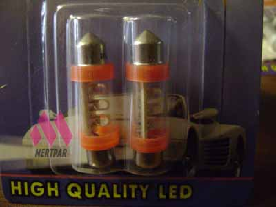 AMPUL>(2AD) LED 5W SOFİT TİP 24V KIRMIZI