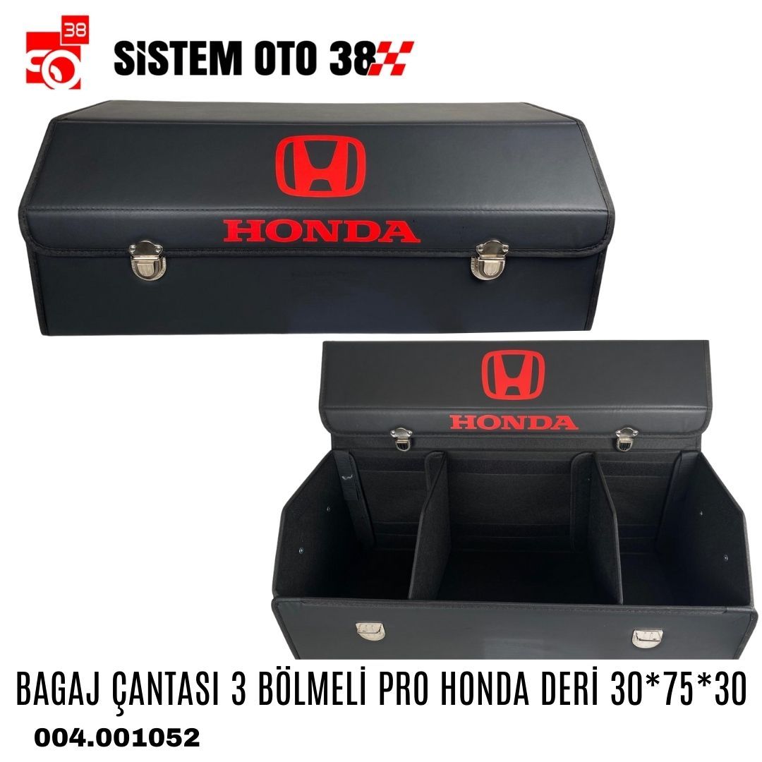 BAGAJ ÇANTASI 3 BÖLMELİ PRO HONDA DERİ 30*75*30 | | ARAÇ İÇİ AKSESUARLAR