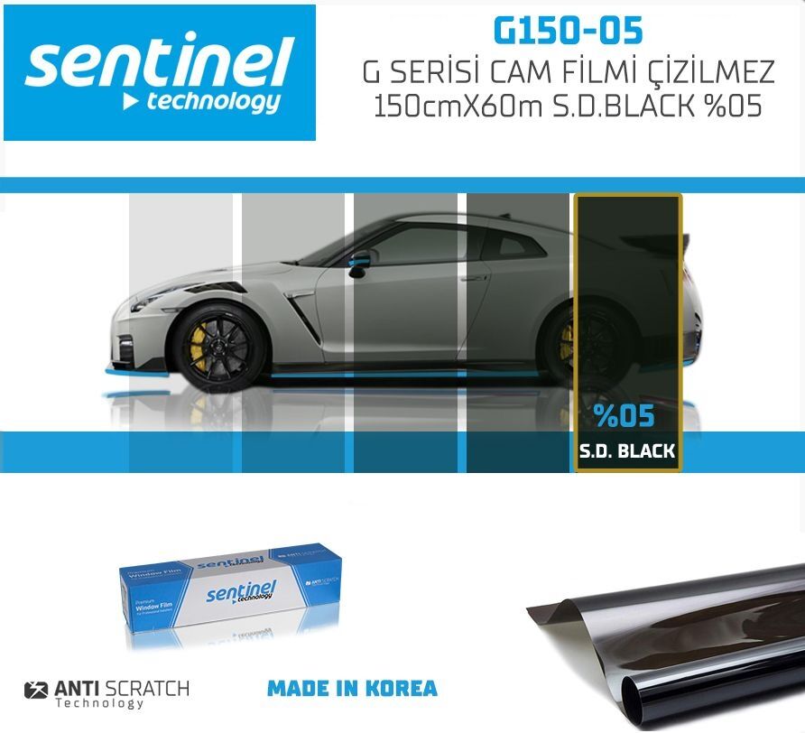 SENTİNEL CAM FİLMİ G SERİSİ 150CMX60MT S.D.BLCK %5 | | CAM FİLMLERİ