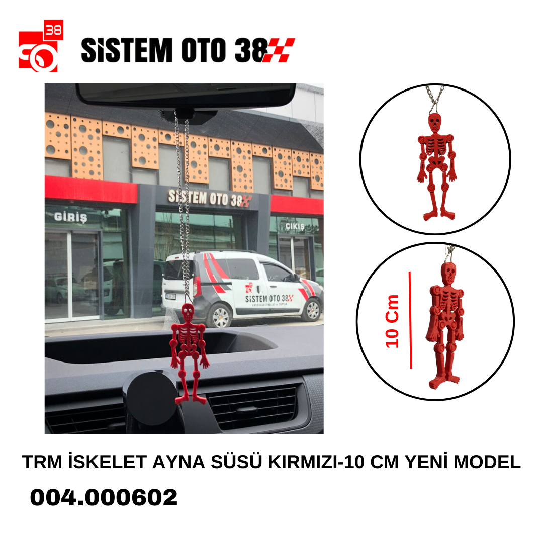 TRM İSKELET AYNA SÜSÜ KIRMIZI-10 CM YENİ MODEL | | ARAÇ İÇİ AKSESUARLAR