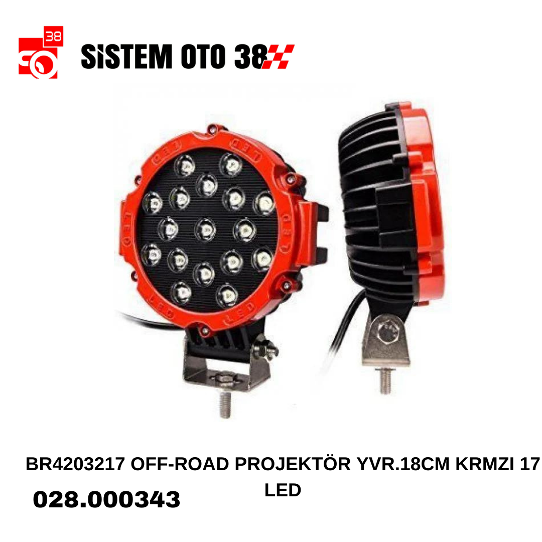 BR4203217 OFF-ROAD PROJEKTÖR YVR.18CM KRMZI 17 LED | | LED AYDINLATMA GRUBU