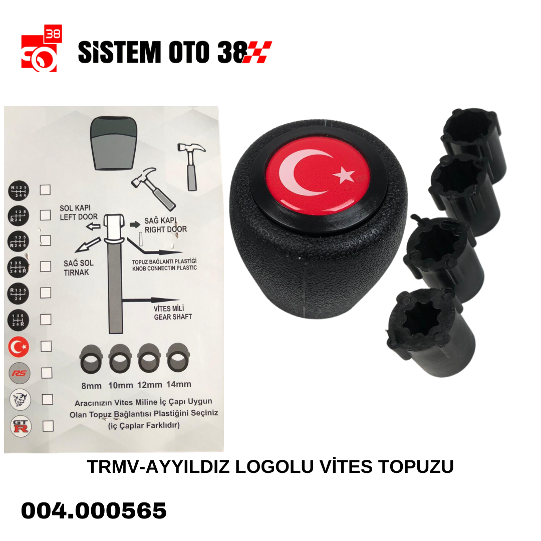 TRMV-AYYILDIZ LOGOLU VİTES TOPUZU | | ARAÇ İÇİ AKSESUARLAR