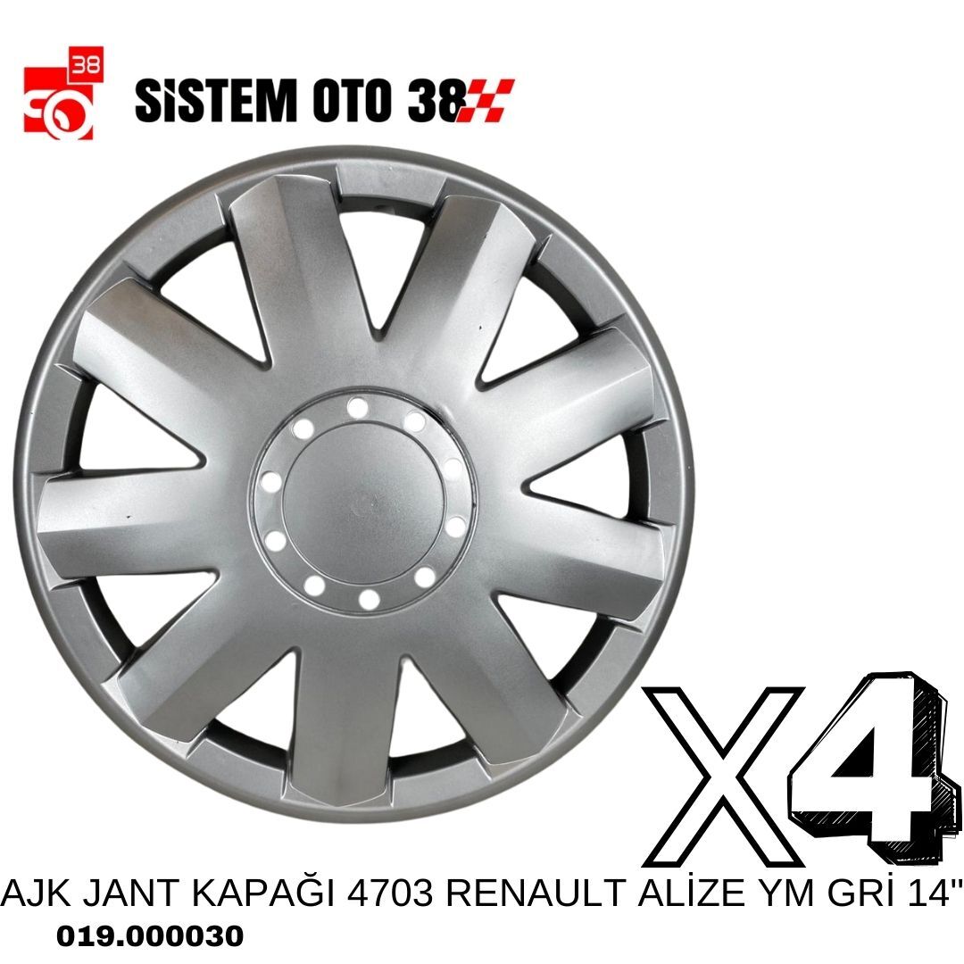 AJK JANT KAPAĞI 4703 RENAULT ALİZE YM GRİ 14'' | | JANT KAPAKLARI