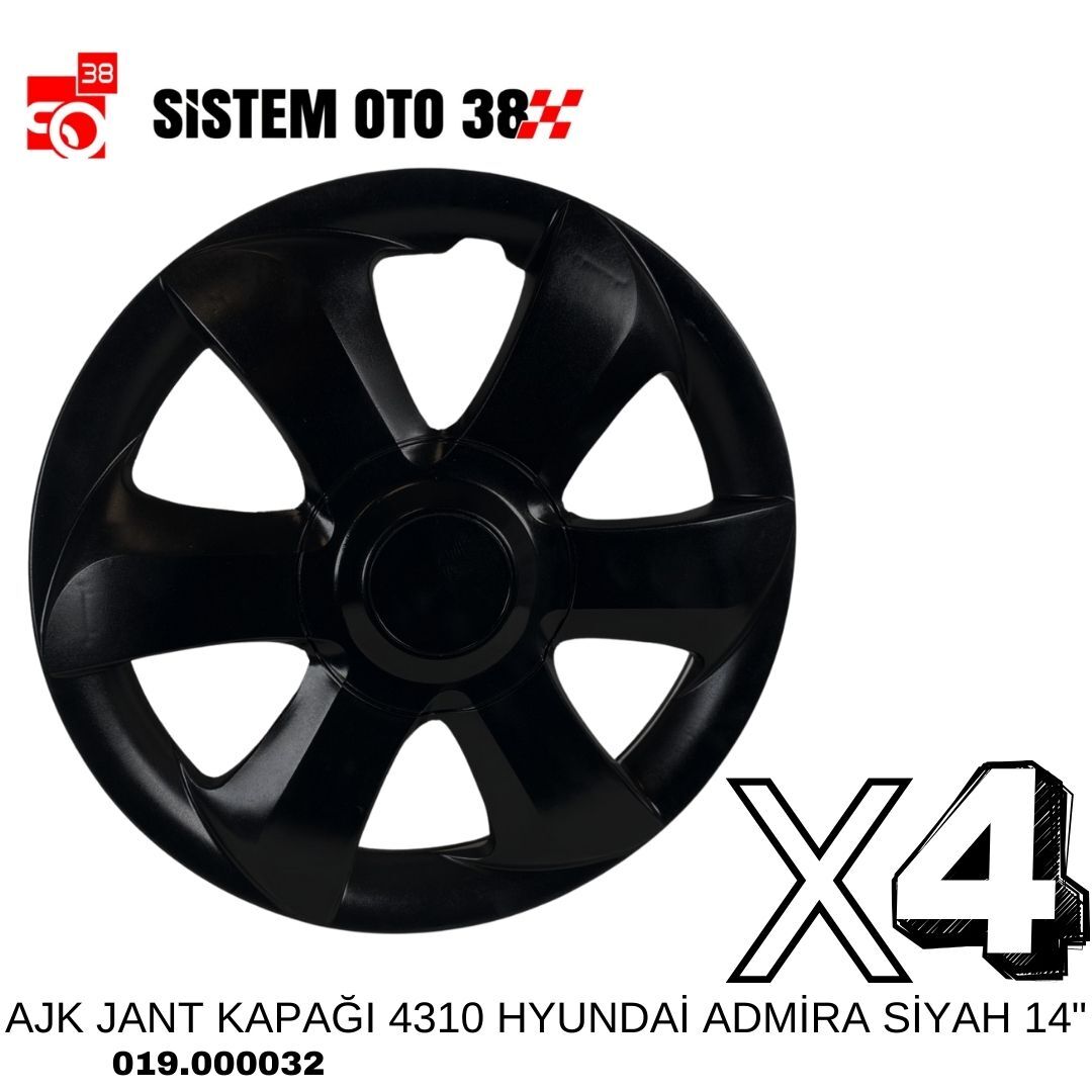 AJK JANT KAPAĞI 4310 HYUNDAİ ADMİRA SİYAH 14'' | | JANT KAPAKLARI