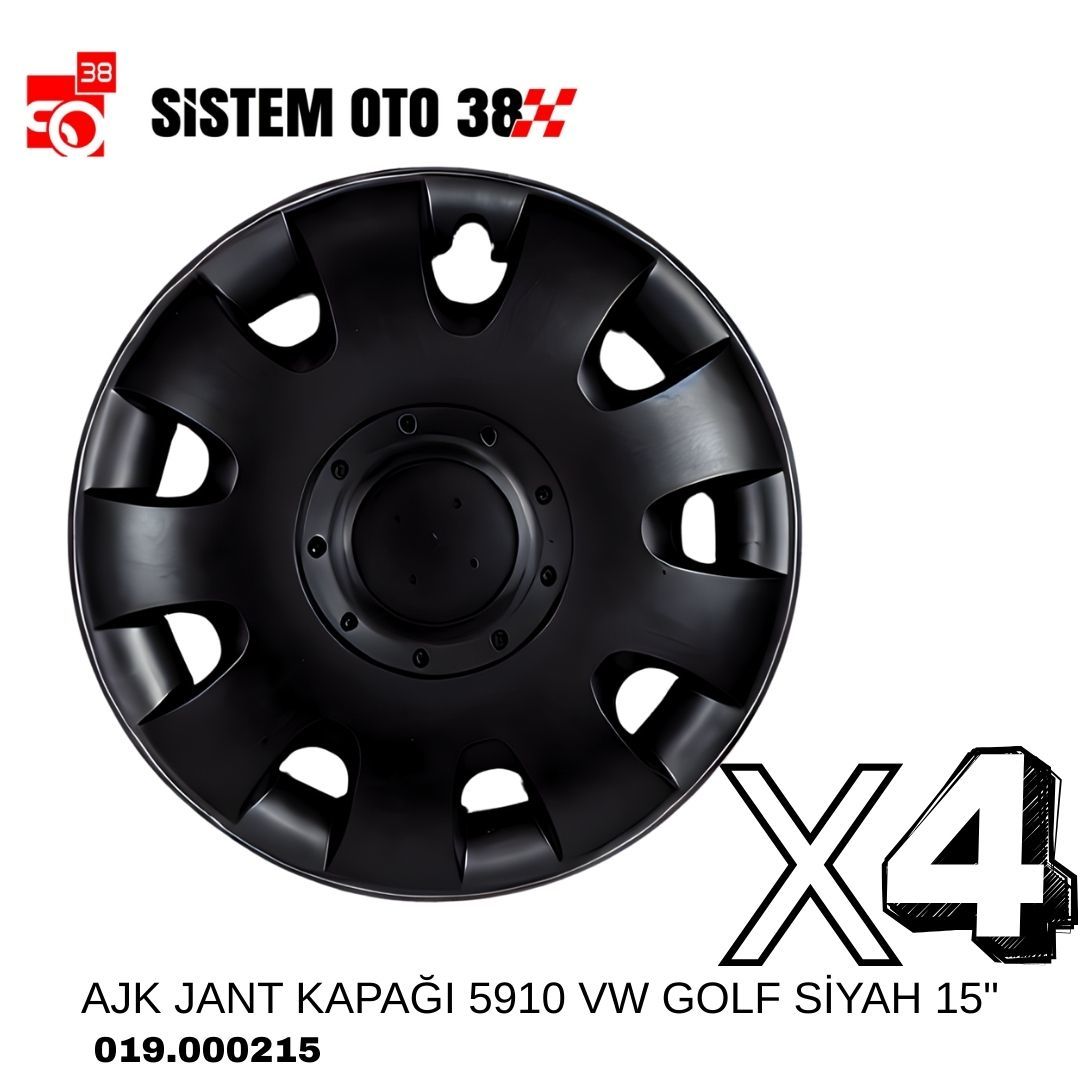 AJK JANT KAPAĞI 5910 VW GOLF SİYAH 15'' | | JANT KAPAKLARI