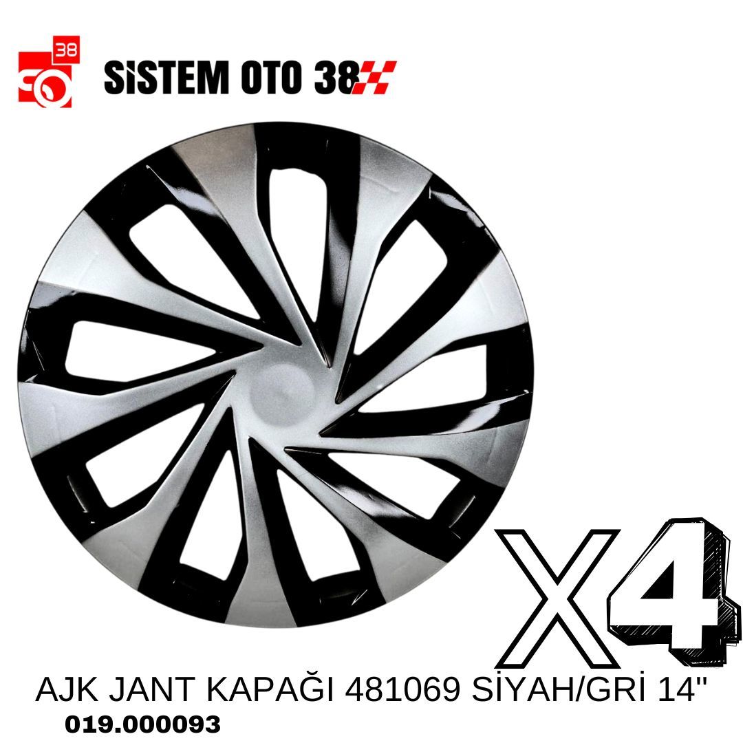 AJK JANT KAPAĞI 481069 SİYAH/GRİ 14'' | | JANT KAPAKLARI