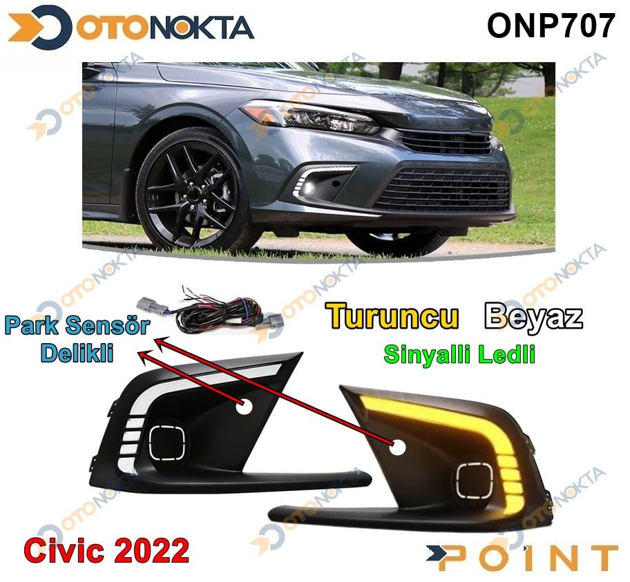 SIS LAMBASI SINYALLI LED CIVIC 2022 PARK SENSORLU