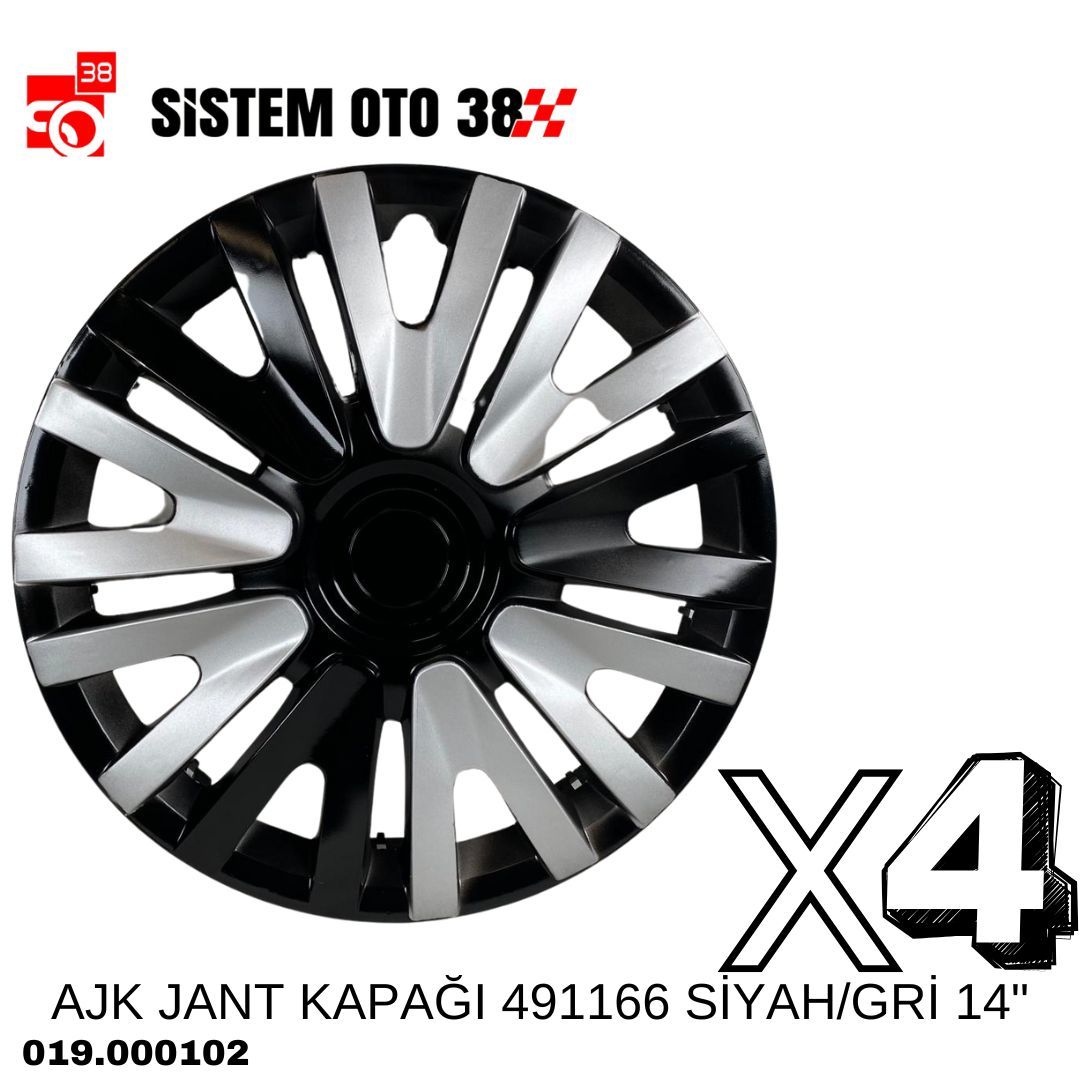 AJK JANT KAPAĞI 491166 SİYAH/GRİ 14'' | | JANT KAPAKLARI